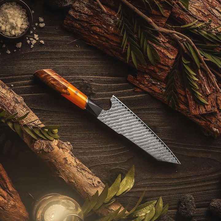 Best Knife Sets – Elite Series VG10 Damascus Knife Set with Exotic Burl Wood Handle – shokuninusa