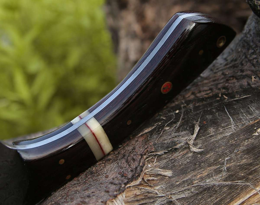 Premium Kitchen Cleavers – Ember Damascus Cleaver Knife with Bone &amp; Exotic Wenge Wood Handle – shokuninusa