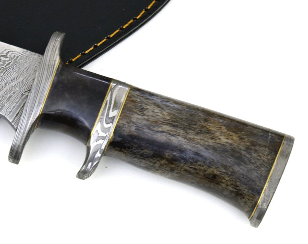 Knives Enigma Bowie – Enigma Bowie Knife with Bone Handle &amp; Leather Sheath – shokuninusa