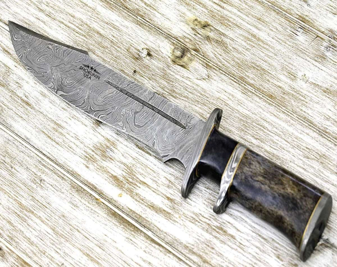 Knife Enigma Bowie – Enigma Bowie Knife with Bone Handle &amp; Leather Sheath – shokuninusa