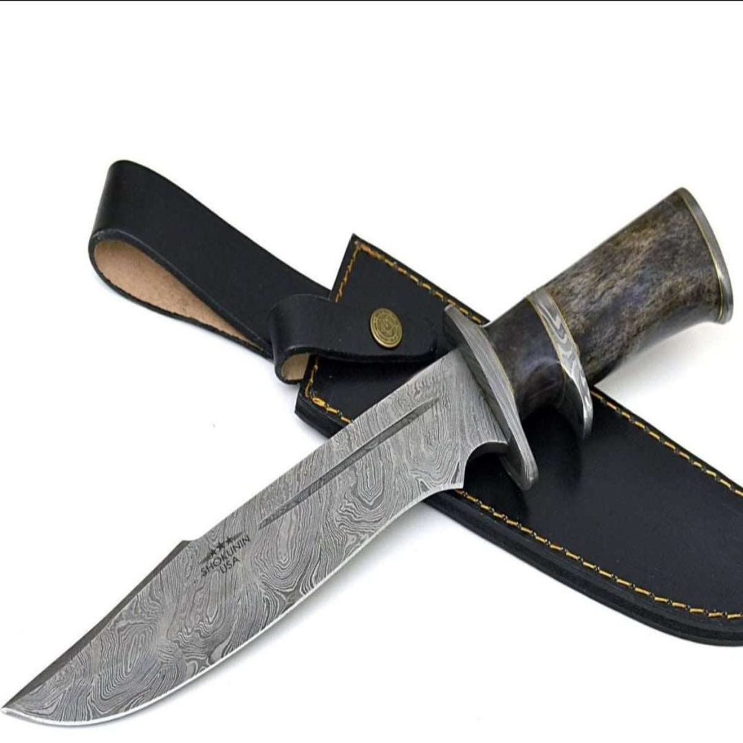 Utility Knife - Enigma Survival Bowie Knife with Bone Handle - Shokunin USA