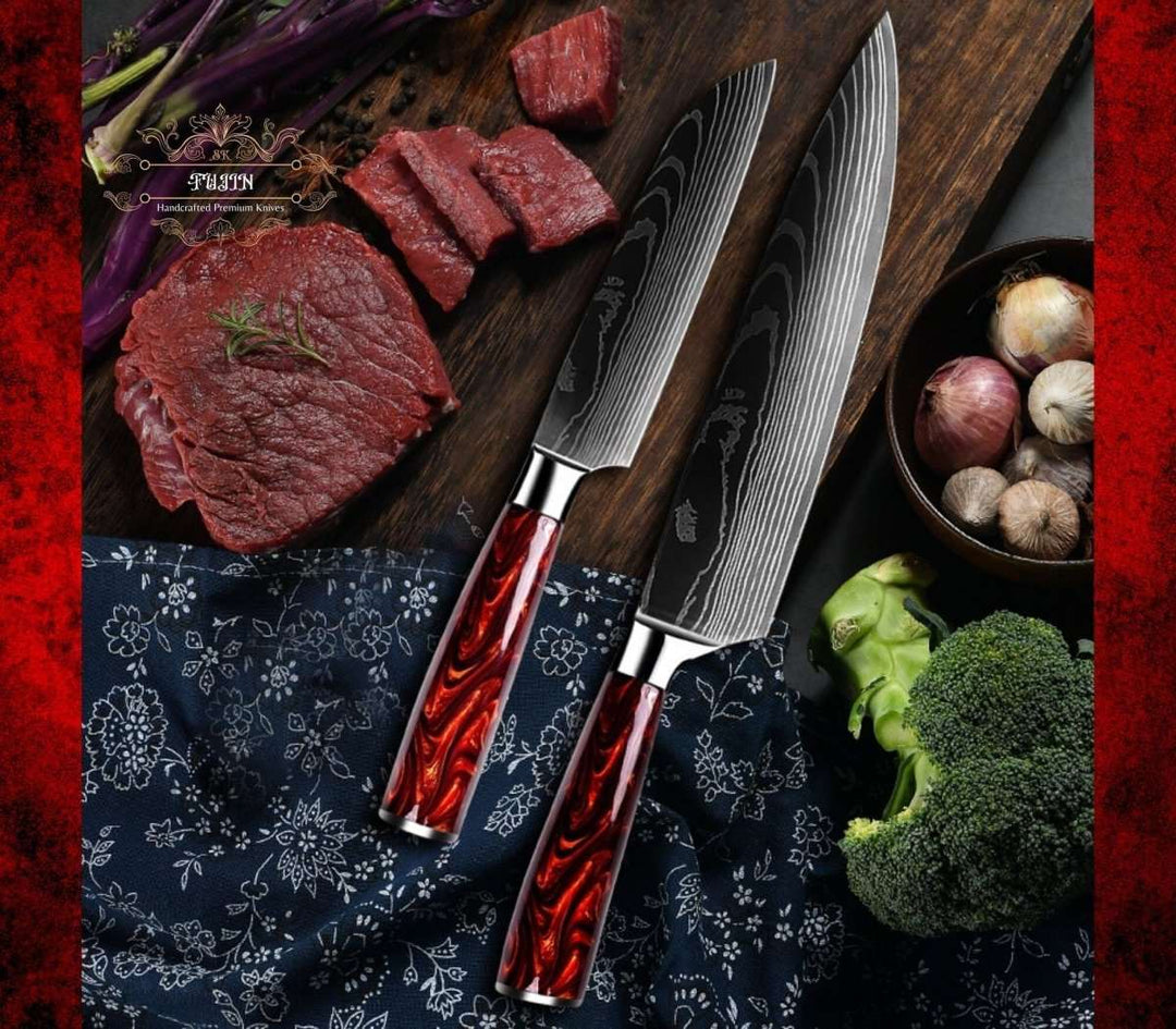 Carbon Kitchen Knives – Fujin 10 Pcs Handmade Chef&