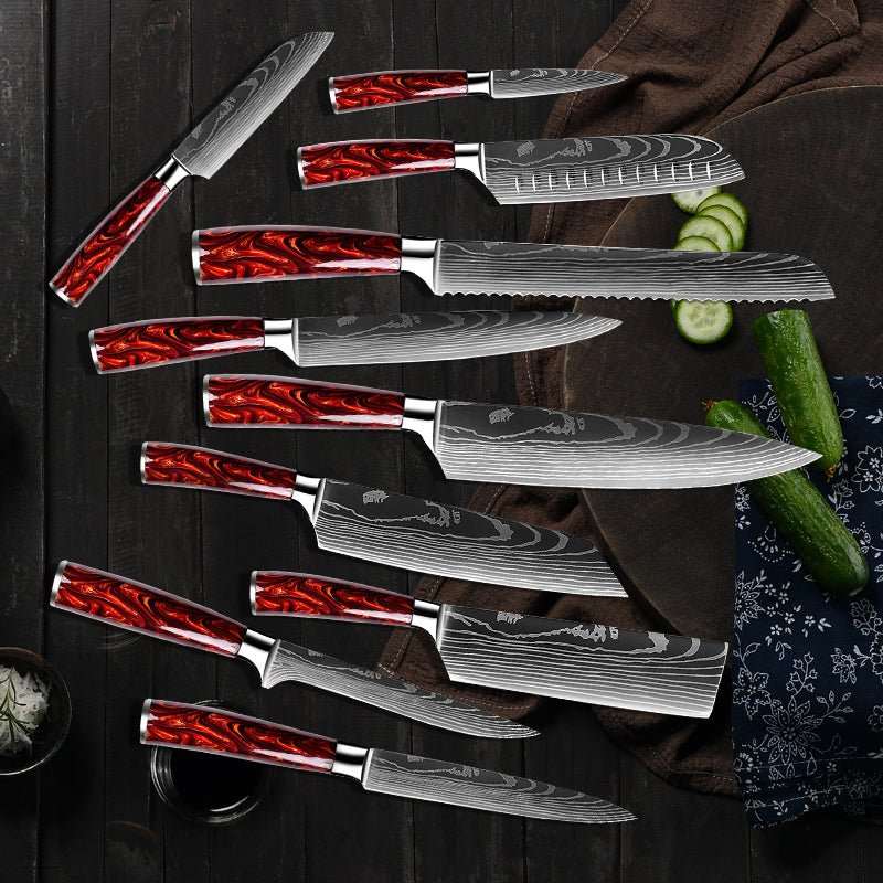 Handmade Carbon Knives – Fujin 10 Pcs Handmade Chef&