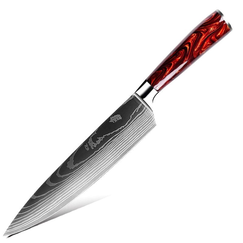 Carbon Damascus Knife – Fujin 10 Pcs Handmade Chef&