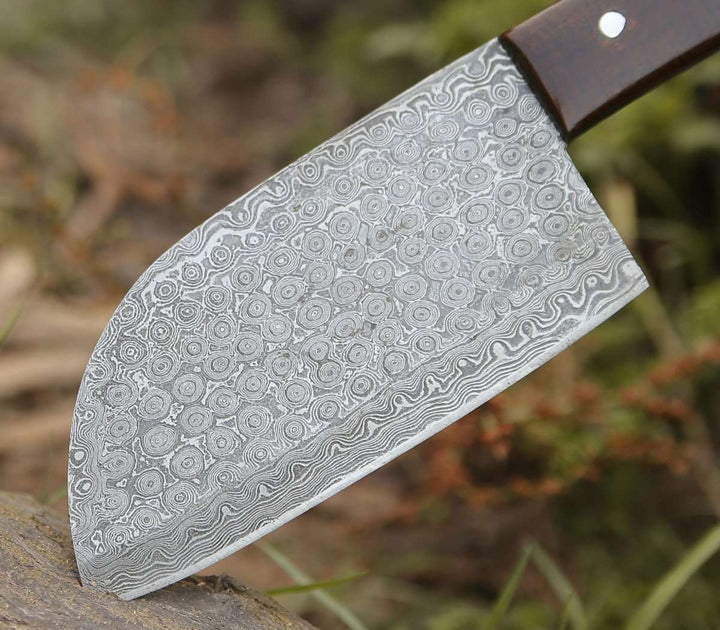 Damascus Cleaver Knife - Gladiator Damascus Steel Cleaver with Micarta Handle - Shokunin USA