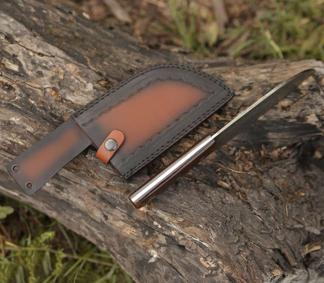 Damascus Cleavers - Gladiator Damascus Steel Cleaver with Micarta Handle - Shokunin USA