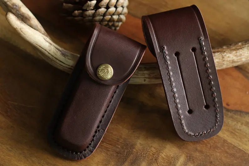 Belt Sheath – Handcrafted Leather Knife Sheath with Brass Snap - Classic Belt Loop Design – shokuninusa