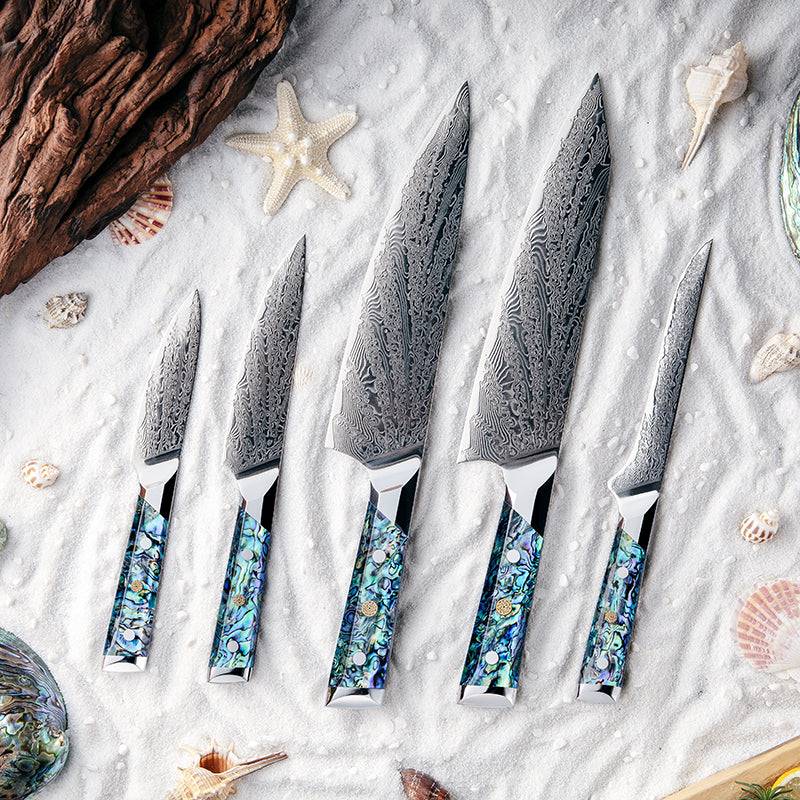 Best Damascus Knife Set – Imperial Professional Japanese VG10 Damascus 5- Piece Knife Set – shokuninusa