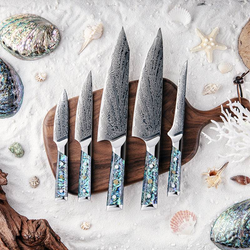 Best Damascus Knife Sets – Imperial Professional Japanese VG10 Damascus 5- Piece Knife Set – shokuninusa