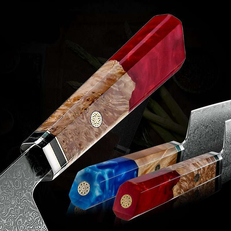 Chef knife - Imperium VG10 Damascus Chef's Knife with Exotic Olive Wood Handle & Sheath - Shokunin USA