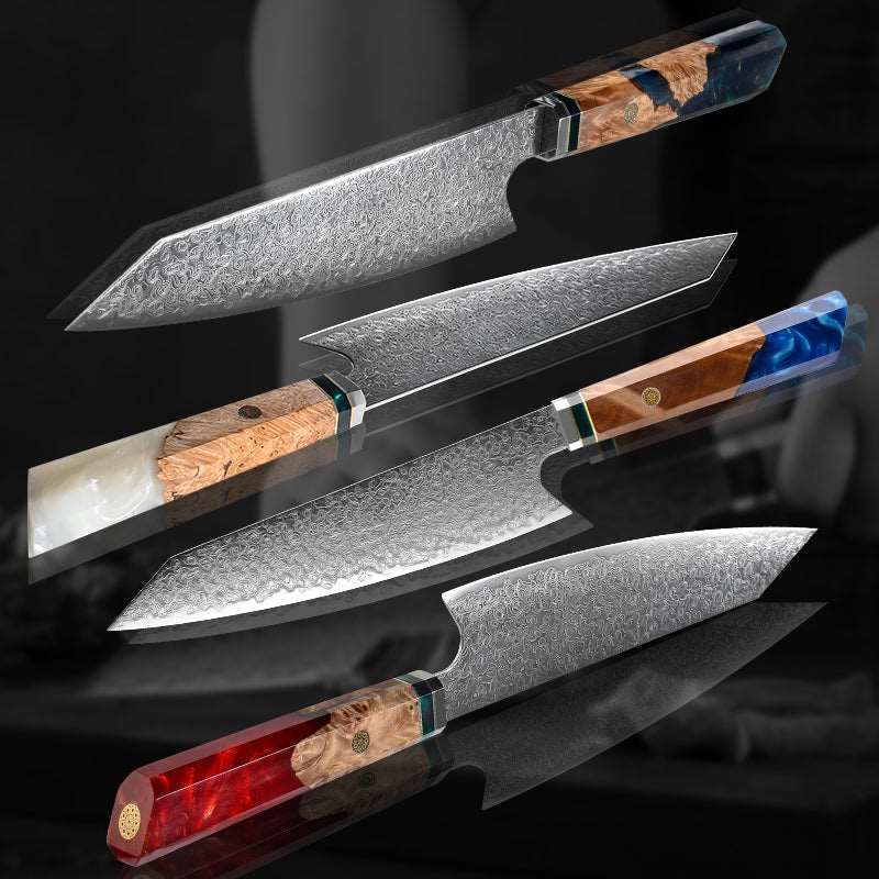 Imperium Japanese VG10 Damascus Chef's Knife with Exotic Olive Wood Handle & Sheath - Shokunin USA