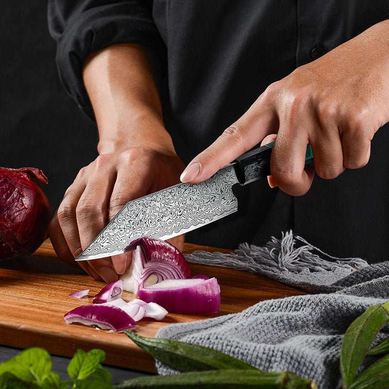 Chef knife - Kerei VG10 Damascus Chef Knife Bunka Knife Carbon Fiber & Aluminum Composite - Shokunin USA