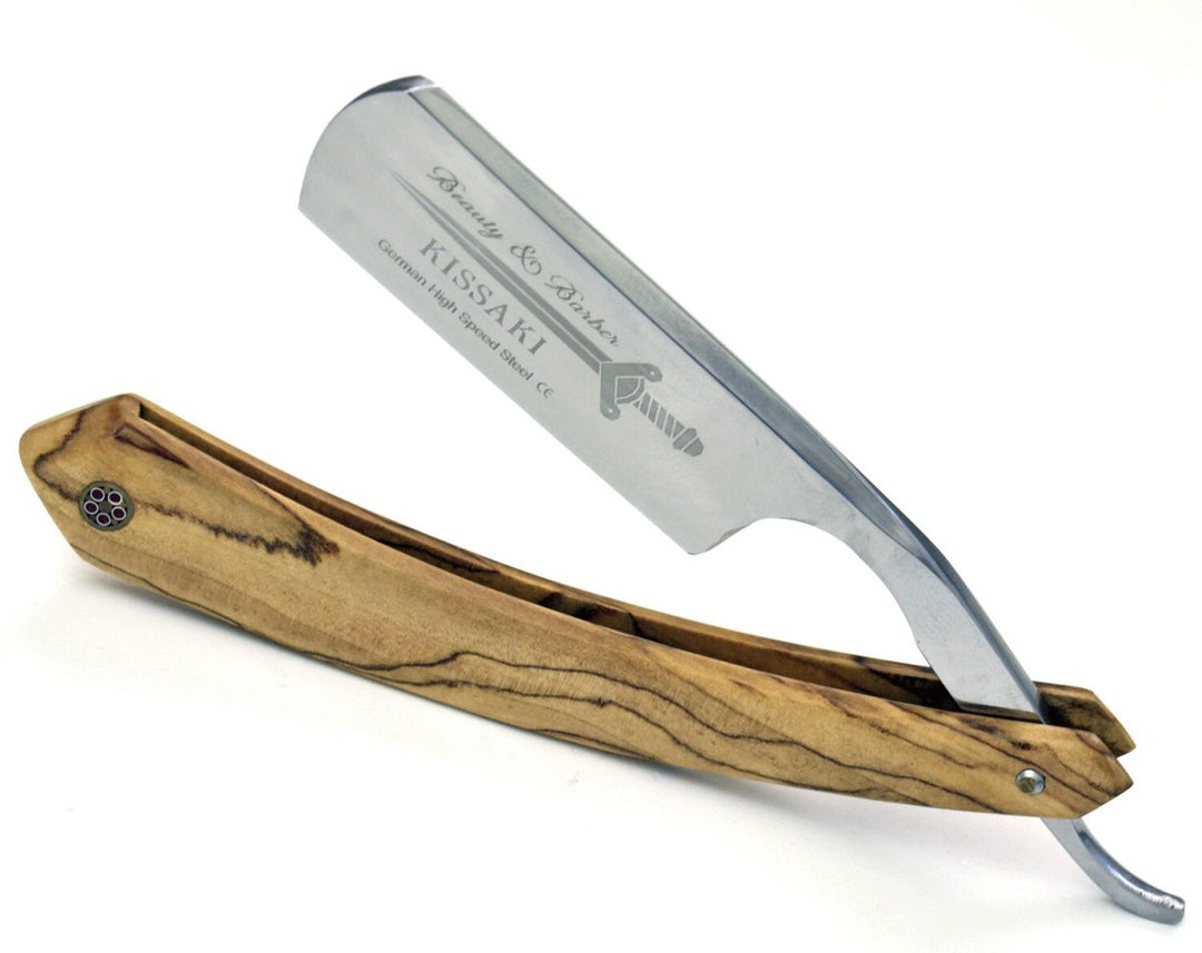 Engraved Leather Razors – Kissaki Straight Edge Razor – shokuninusa