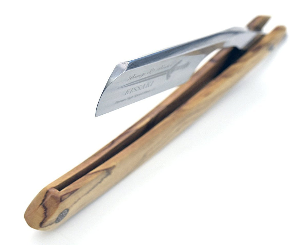 Engraved Leather Razor – Kissaki Straight Edge Razor – shokuninusa