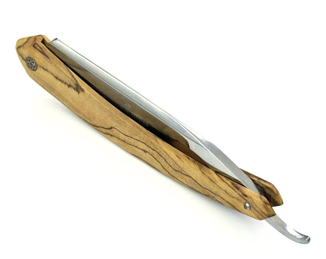 Leather Engraved Razor – Kissaki Straight Edge Razor – shokuninusa