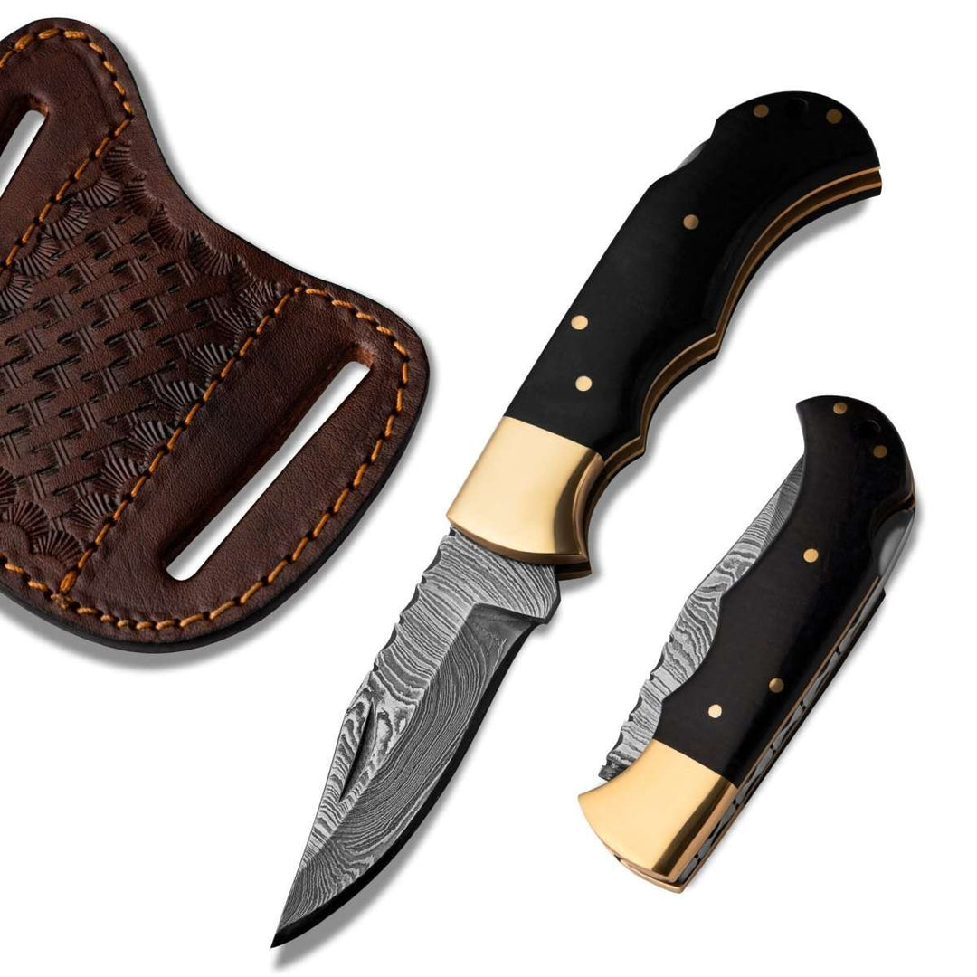 Pocket Knives - Knight Handheld Pocket Knife with Micarta Handle - Shokunin USA