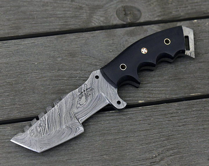 Damascus Survival Knives - Knightmaker Damascus Steel Tracker Knife - Shokunin USA