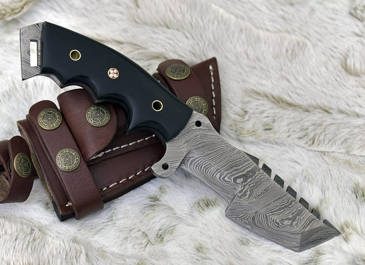 Custom Survival Knife - Knightmaker Damascus Steel Tracker Knife - Shokunin USA
