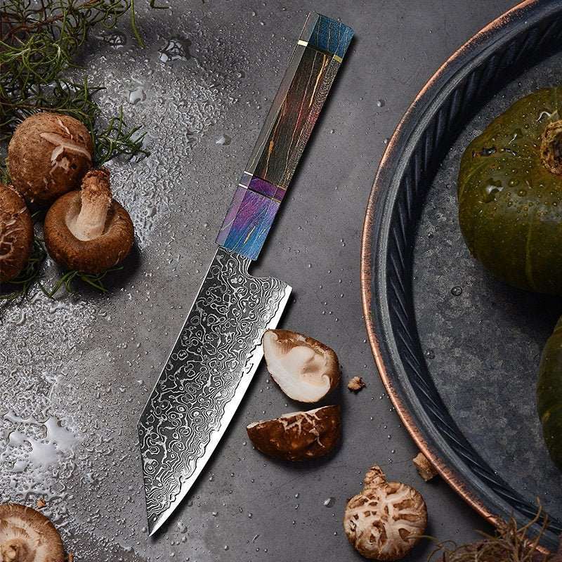 Damascus Bunka Knives – KODACHI VG10 Damascus Bunka Knife with Rosewood Burl Handle – shokuninusa
