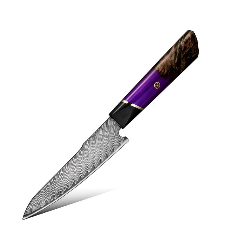 Elite Series Knives - Elite Series VG10 Damascus Knife Set with Exotic Burl Wood Handle - Shokunin USA