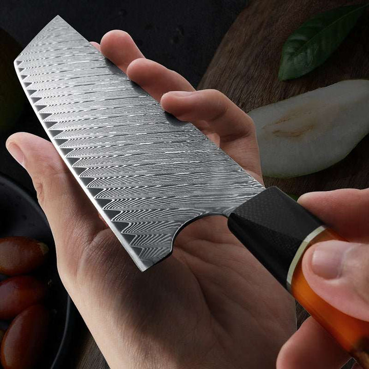 Best Knife Set - Elite Series VG10 Damascus Knife Set with Exotic Burl Wood Handle - Shokunin USA