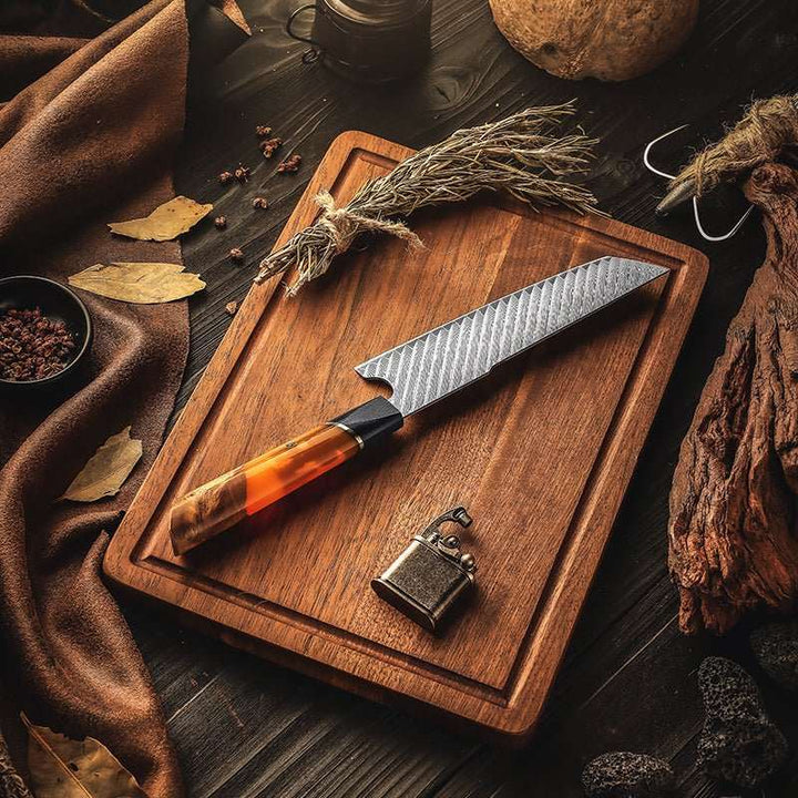 Knife Sets Gifts - Elite Series VG10 Damascus Knife Set with Exotic Burl Wood Handle - Shokunin USA