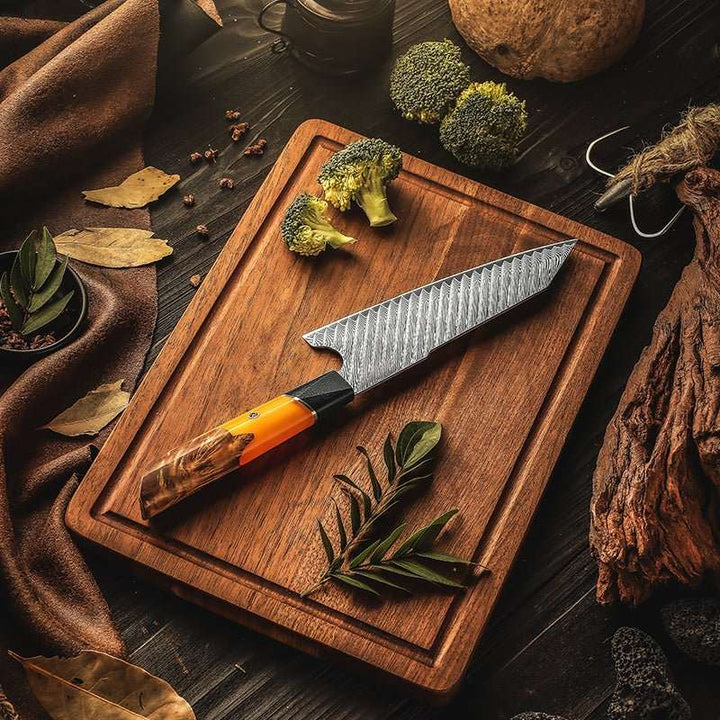 Elite Series Gifts - Elite Series VG10 Damascus Knife Set with Exotic Burl Wood Handle - Shokunin USA