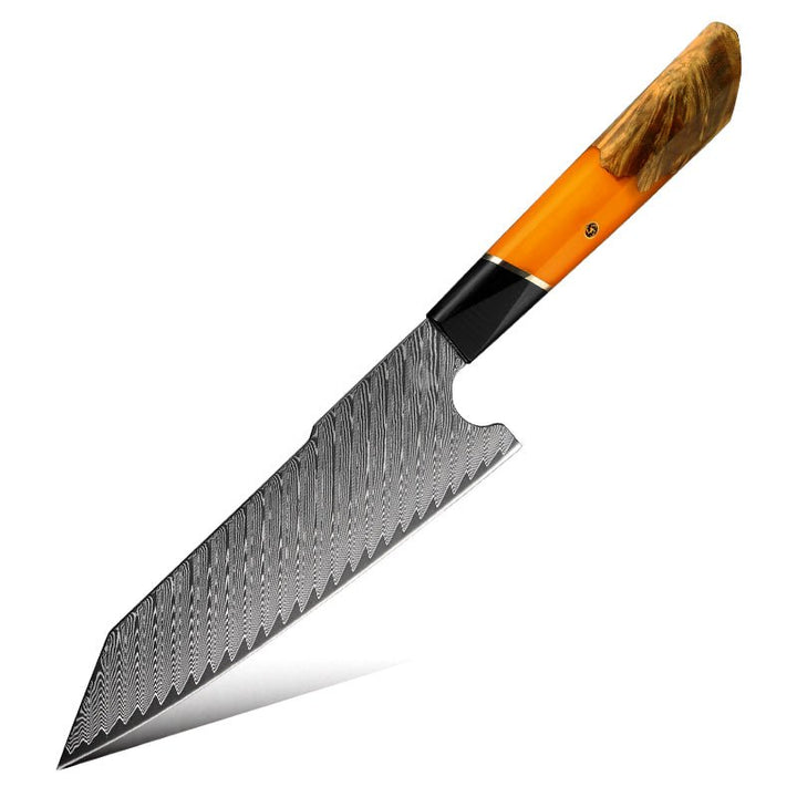 Damascus Knife Sets - Elite Series VG10 Damascus Knife Set with Exotic Burl Wood Handle - Shokunin USA