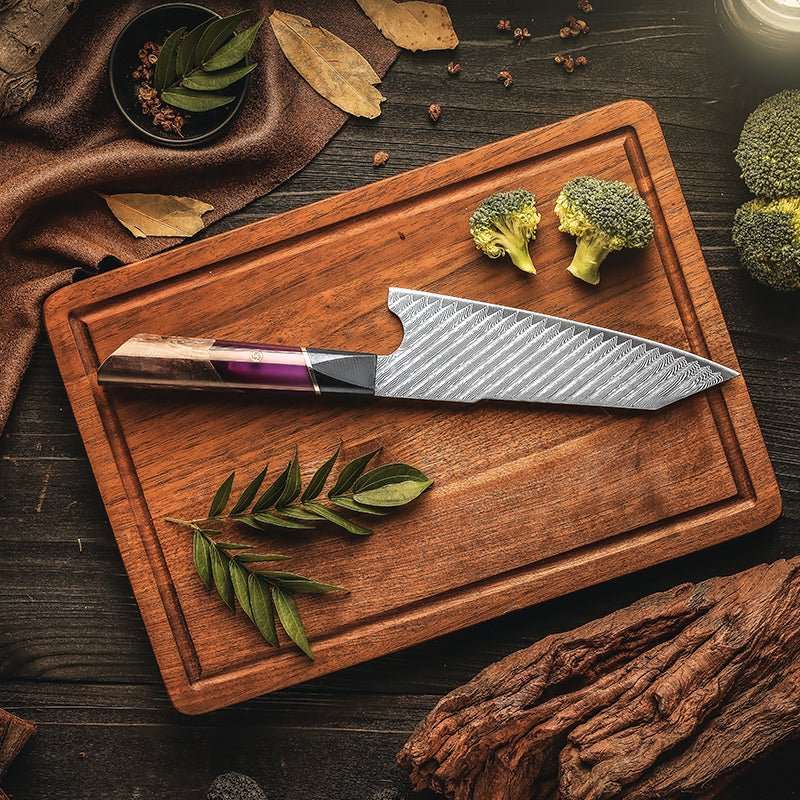 Top Knife Sets - Elite Series VG10 Damascus Knife Set with Exotic Burl Wood Handle - Shokunin USA