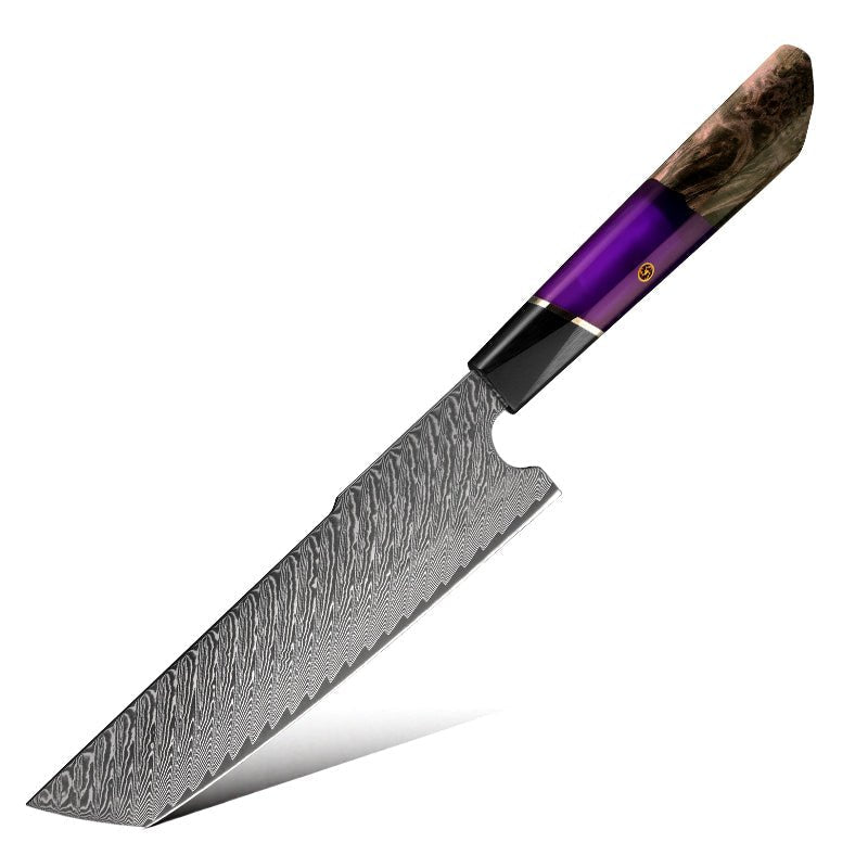 Handmade Nakiri Knife – Kotetsu Handmade Japanese VG10 Damascus Nakiri Knife with Exotic Rose Wood & Resin Handle – shokuninusa