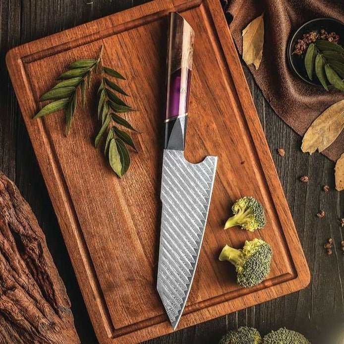 Kotetsu Knife – Kotetsu VG10 Chef Knife Damascus Kiritsuke Knife with Exotic Rosewood Handle – shokuninusa