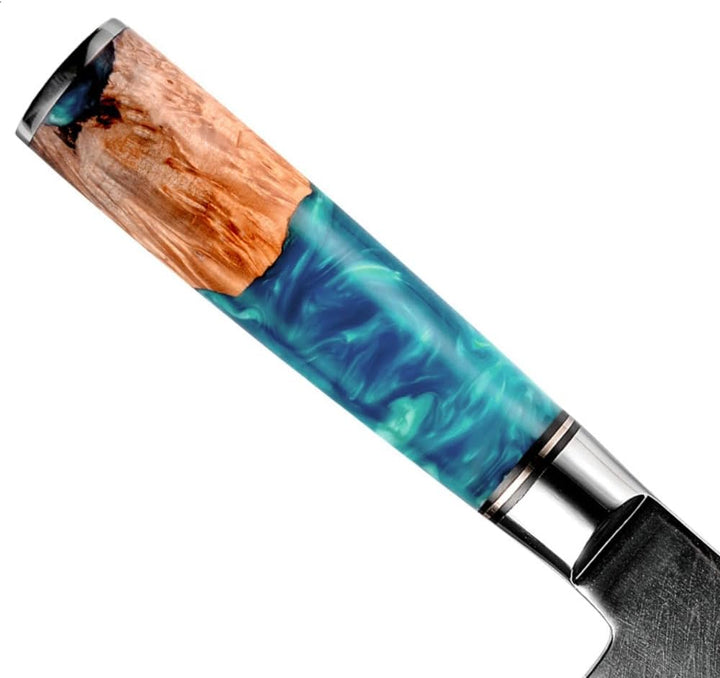 Handmade Santoku Knife – Kurenai VG10 Chef Knife Damascus Santoku Knife with Exotic Olive Wood &amp; River Handle – shokuninusa