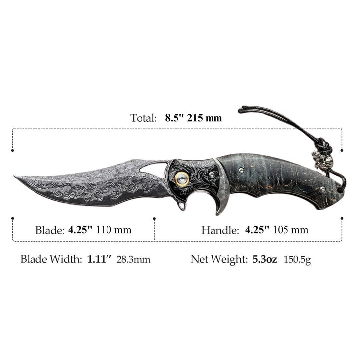 Legion Folding Knives – Legion Japanese VG10 Damascus Folding Pocket Knife with Exotic Stained Maple Wood Handle – shokuninusa