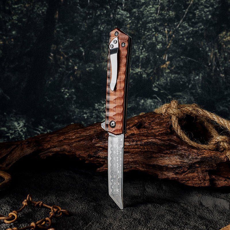 Lucifer Knife – Lucifer VG10 Handmade Tanto Knife with Exotic Rose Wood Handle – shokuninusa