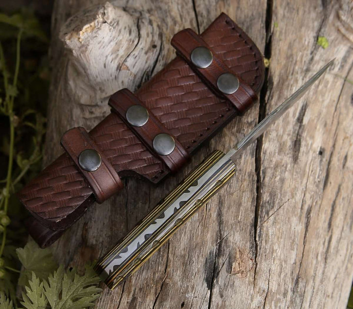 Marauder Tanto Knives - Marauder Damascus Tanto Knife with Pakkawood Handle - Shokunin USA