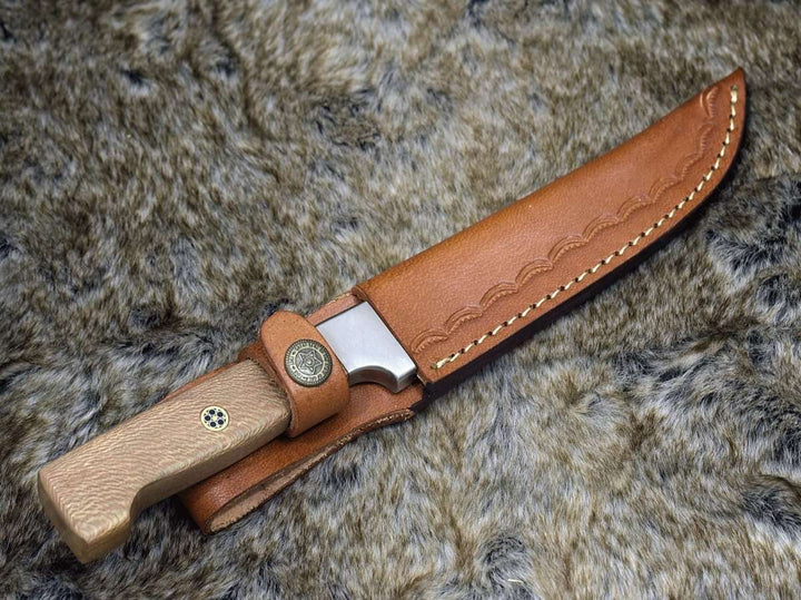 Forged Fillet Knife – Monarch Damascus Fillet Knife with Leopard Wood Handle – shokuninusa