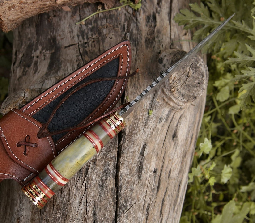 Kukri Knives – Mythic Kukri Hunting Knife with Bone &amp; Brass Handle – shokuninusa