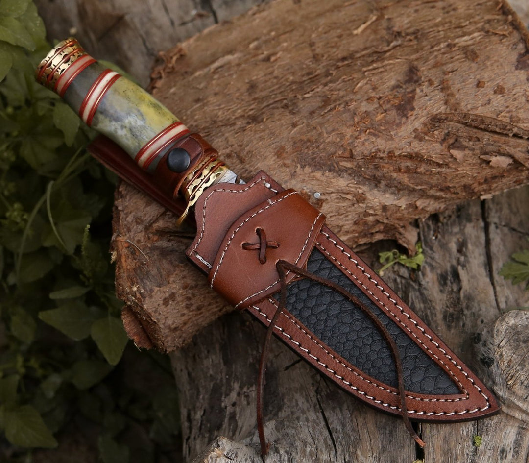 Handmade Kukri Knives – Mythic Kukri Hunting Knife with Bone &amp; Brass Handle – shokuninusa