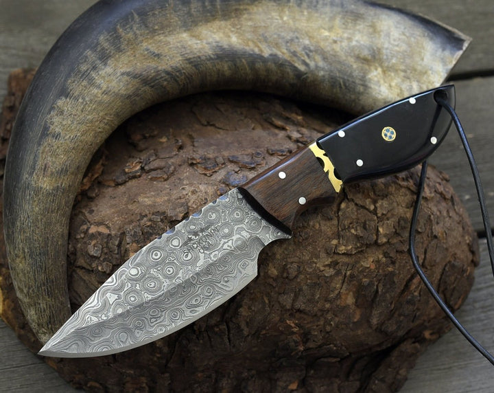 handcrafted skinning knives with custom options - Oathkeeper Deer Skinning Knife with Horn &amp; Rosewood Handle - Shokunin USA