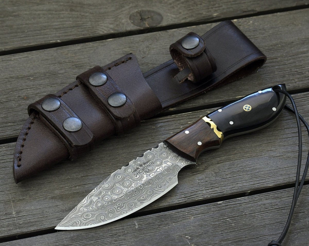 handcrafted skinning knives with traditional design - Oathkeeper Deer Skinning Knife with Horn &amp; Rosewood Handle - Shokunin USA