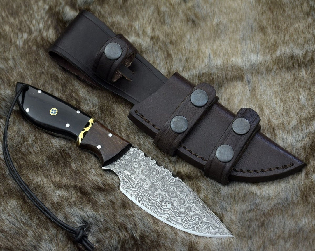 traditional skinning knives for sale - Oathkeeper Deer Skinning Knife with Horn &amp; Rosewood Handle - Shokunin USA