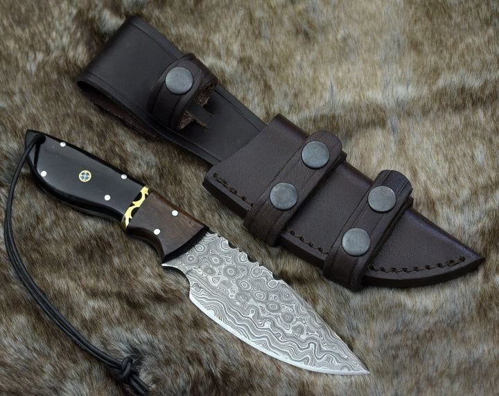 handcrafted skinning knives for collectors - Oathkeeper Deer Skinning Knife with Horn &amp; Rosewood Handle - Shokunin USA