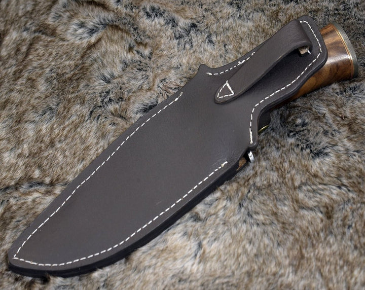 Oblivion Rosewood Handles - Oblivion Damascus Bowie Knife with Exotic Rosewood Handle - Shokunin USA
