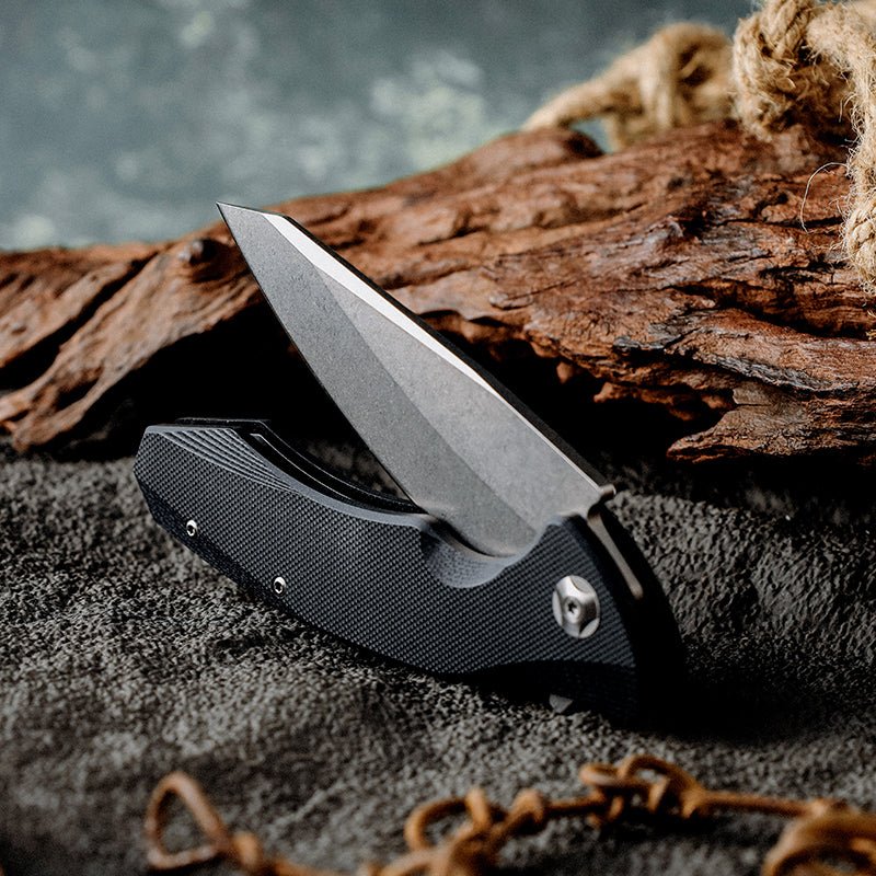 Folding Skinner Knife – Omen Folding Knife with G10 Handle – shokuninusa