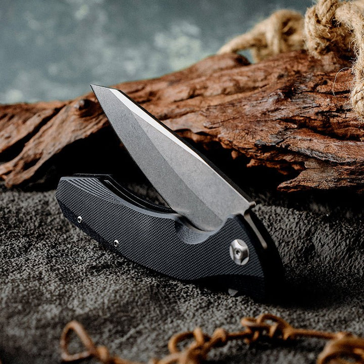 Folding Skinner Knife – Omen Folding Knife with G10 Handle – shokuninusa