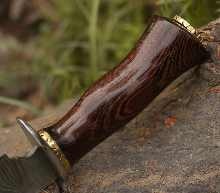 Panther Bowie Knives - Panther Hunting Knife with Exotic Wenge Wood Handle - Shokunin USA