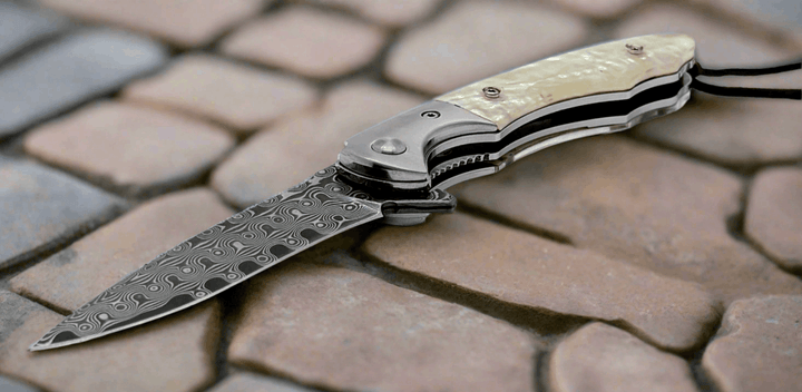 VG10 Folding Knives – Pearl Japanese VG10 Pocket Knife with Clip &amp; Mother of Pearl Handle – shokuninusa