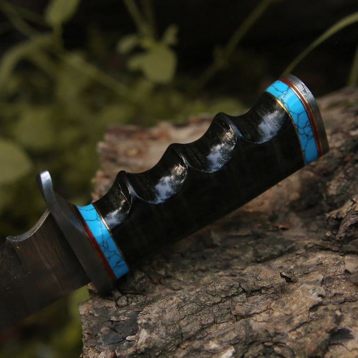 Phantom Bowie Knives - Phantom Hunting &amp; Survival Bowie Knife with Stacked Leather Handle - Shokunin USA