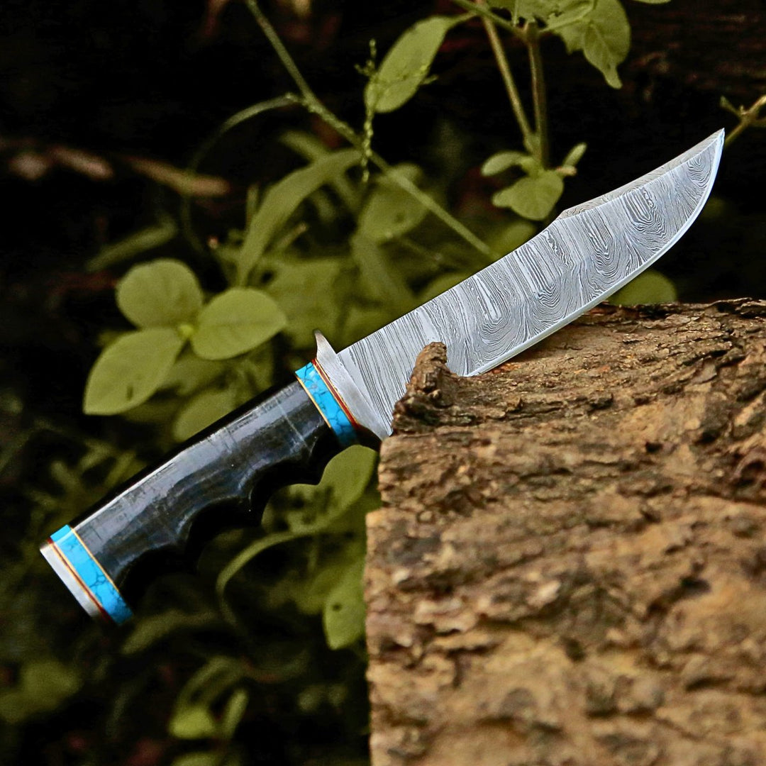 Phantom Survival Knife - Phantom Hunting &amp; Survival Bowie Knife with Stacked Leather Handle - Shokunin USA