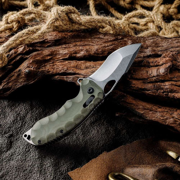 Pocket Knife - Navigator CTS XHP High Performance Stainless Tool Steel Pocket Knife with Clip &amp; G10 Fiber Handle - Shokunin USA